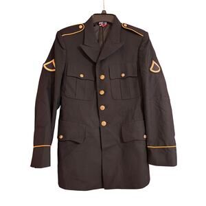 VTG Army Blue Men’s 38 RC Poly/ Wool Blend Military Uniform Jacket Blazer EUC